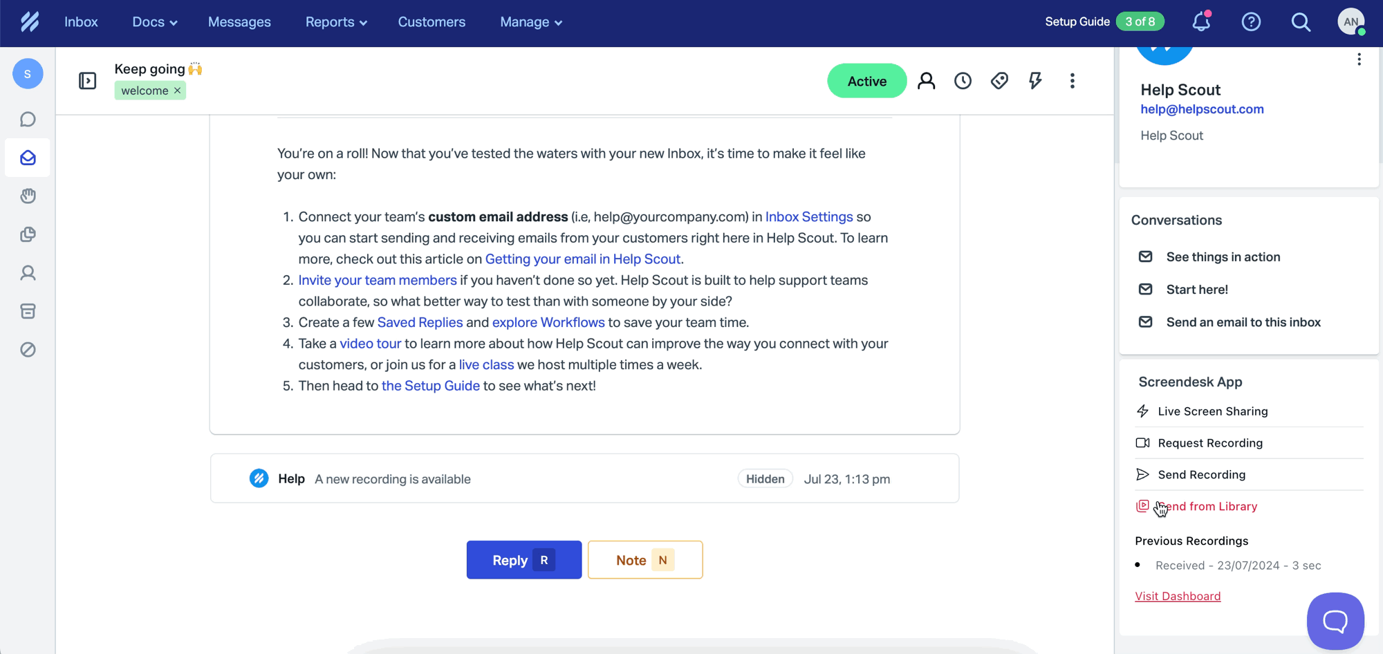 share video from the content library flow gif